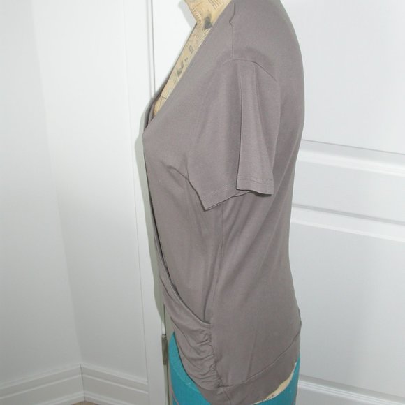 Taupe Cross Over Tee Shirt - Picture 5 of 6